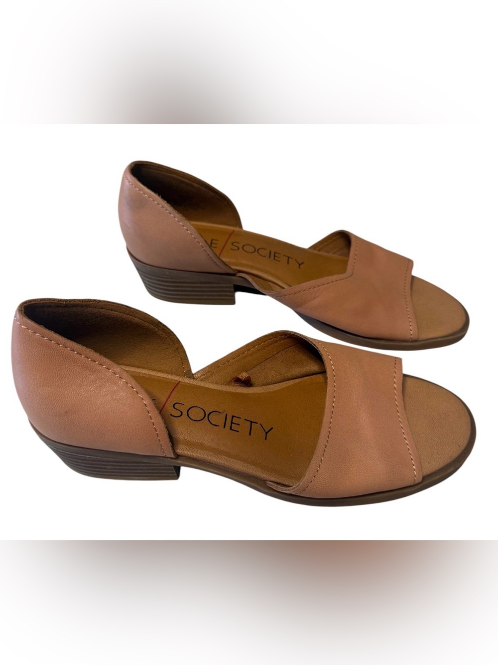 Sole Society Blush-Tan D'Orsay Open-Toe Flats - Picture 16 of 16
